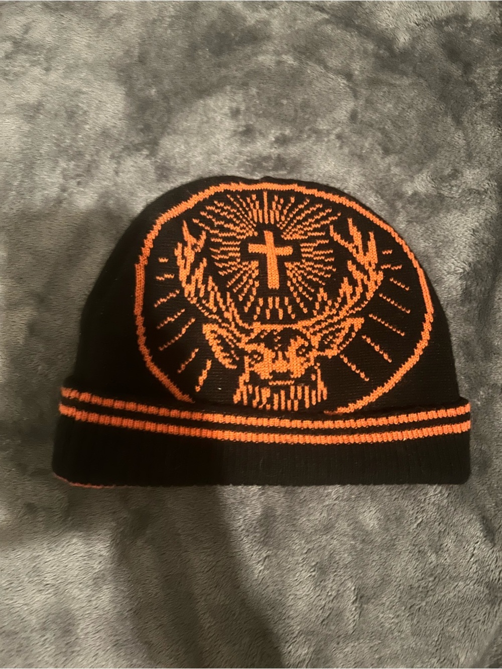 Jägermeister Black and Orange Knit Beanie